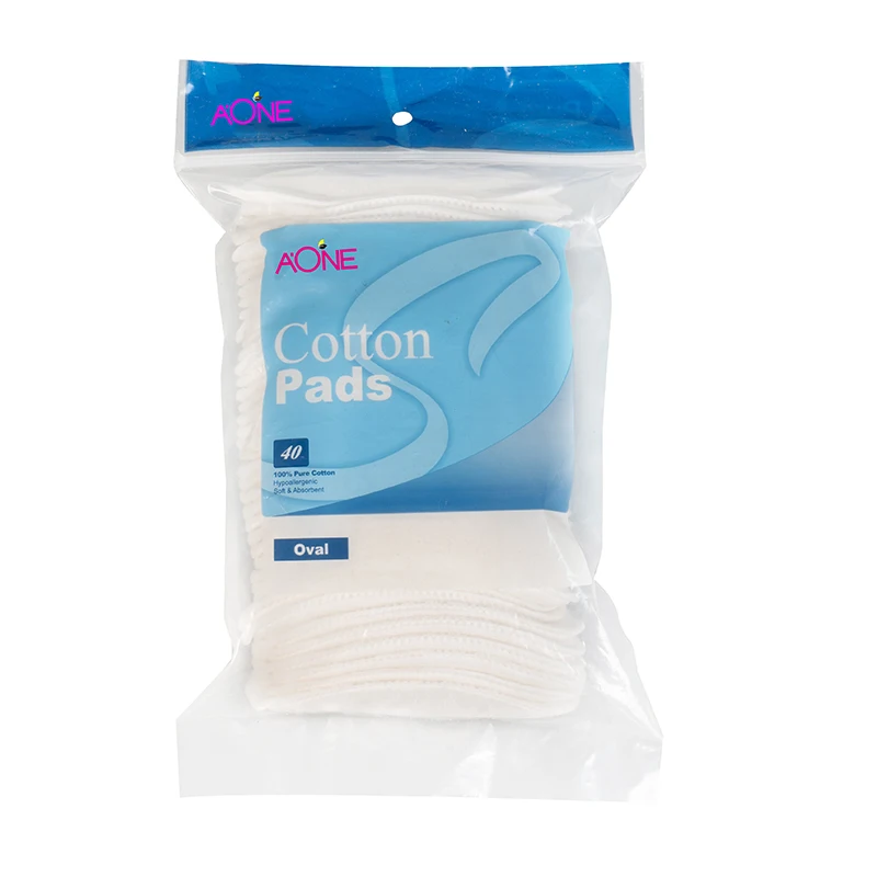 5*9cm 40pcs Oval Disposable Facial Remover Cotton Wool Pads For Face