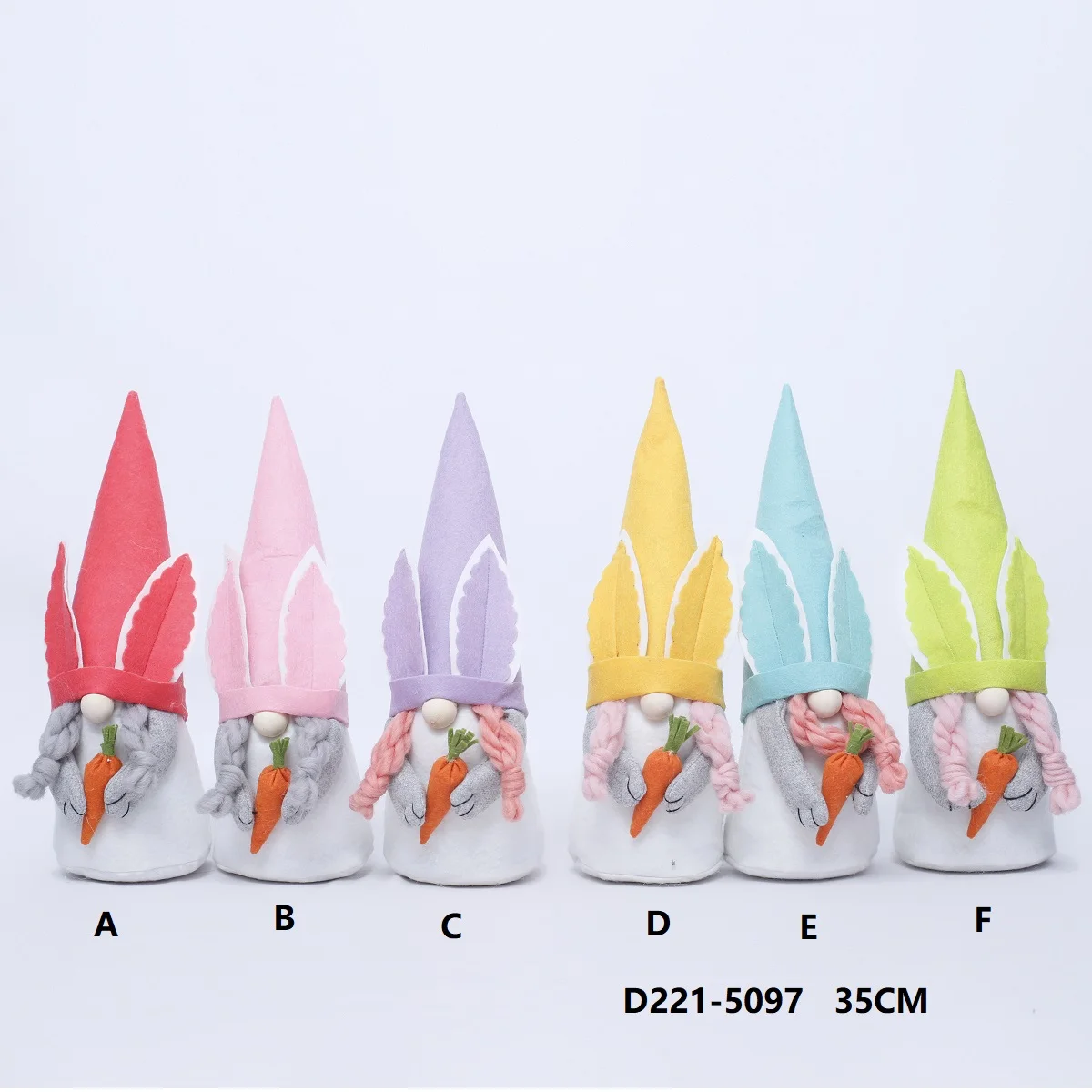 2022Hot Wholesale Fabric Soft Jute Doll Decoration Standing Easter Bunny Rabbit With Carrot Easter  Plush Gifts