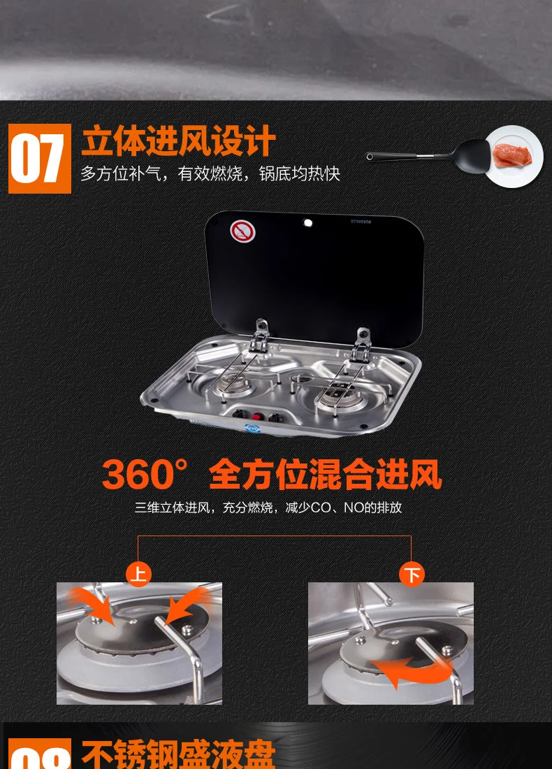 AUSTRALIAN NEWZEALAND  USA CANADA APPROVED 2/3 burner cooktop combo GAS STOVE  MANUFACTURER GUANGRUN COOKTOP GR-587