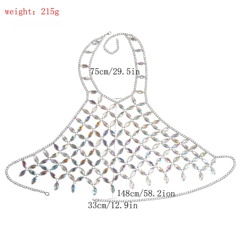 Shiny Crystal Sexy Rhinestone Lingerie Body Chain Ladies Lingerie Tank Top Acrylic Camisole Bra Underwear Accessories