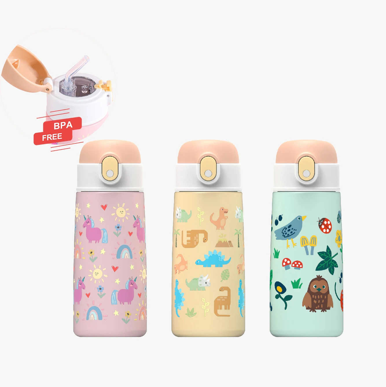 Cute Kids Water Bottle Drink Bottle Stainless Steel Insulated Thermal Flask Water Bottle