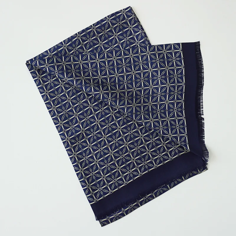 Wholesale Mens luxury 100% pure silk scarf custom print scarves