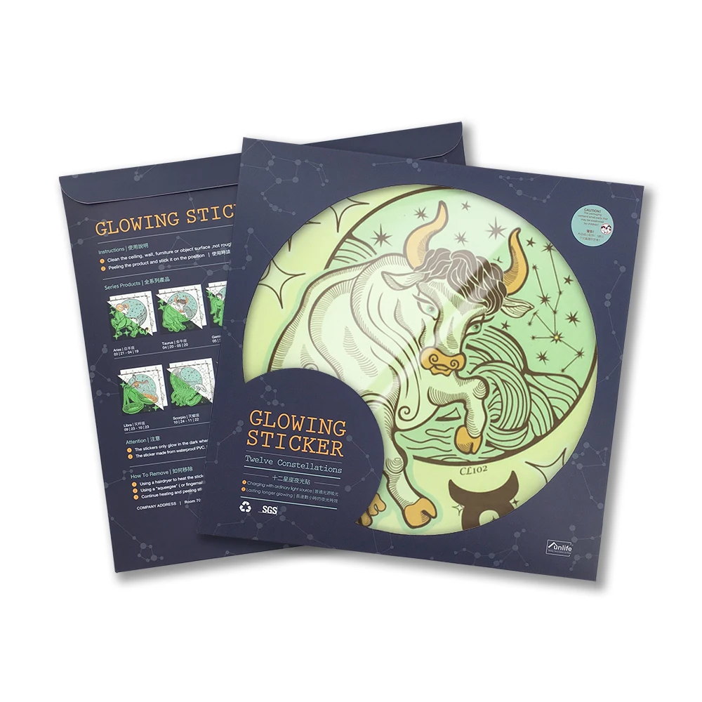 Funlife Glow in The Dark Star Signs Wall Sticker Luminous Taurus Ceiling Stickers for Home Decor FLCL002