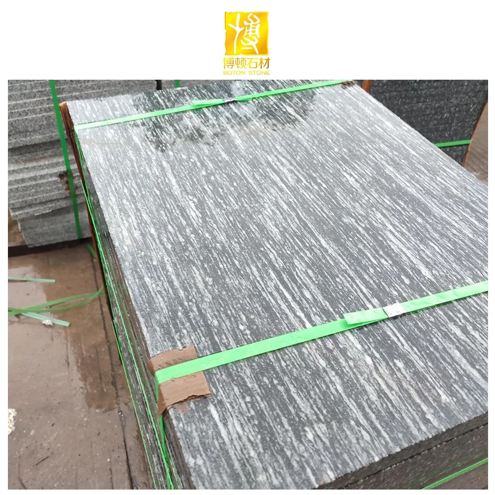 BOTON STONE Natural Stone Customized Size Polished Paving Slabs Black Flooring Tiles Granite from India