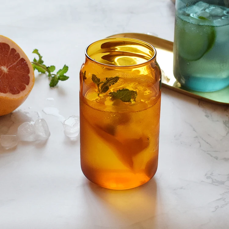 Logo can be customized borosilicate drinking glass mug beer can for White Sublimation Transfer