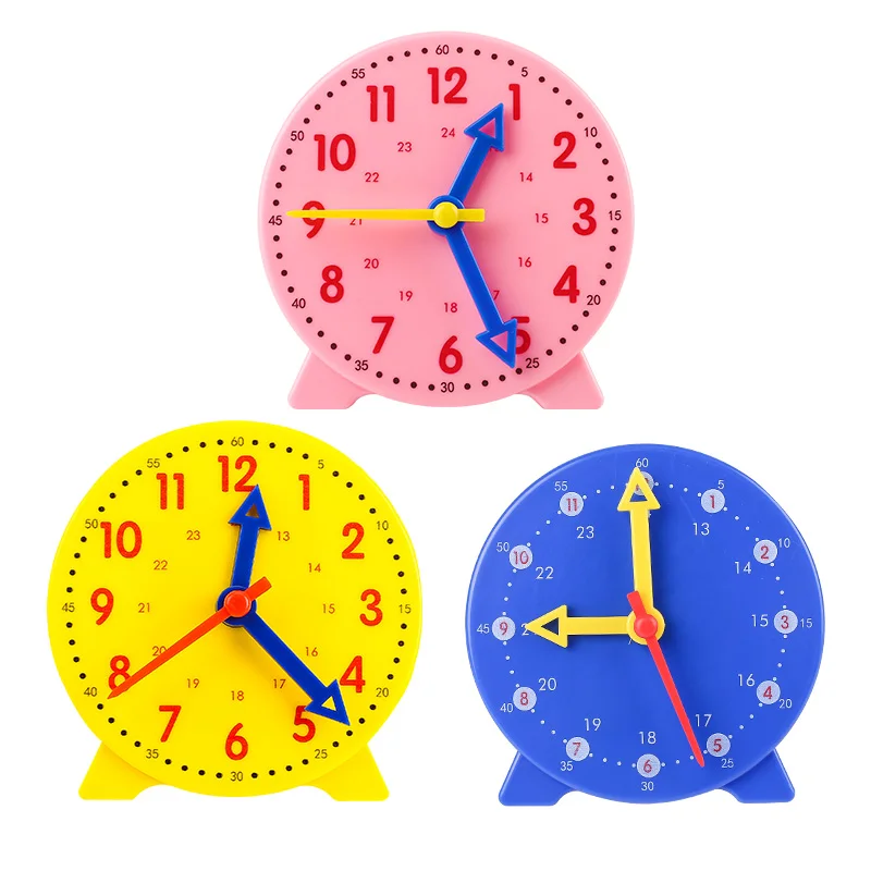Wooden Turn & Tell Clock Educational Toy With 24+ Reversible Time Cards for School Classrooms and Homeschool Supplies