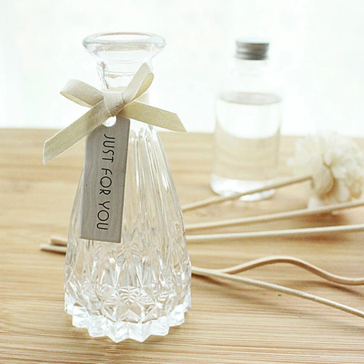 
Empty Clear Glass Reed Diffuser Oil Bottle with Rattan Sticks 