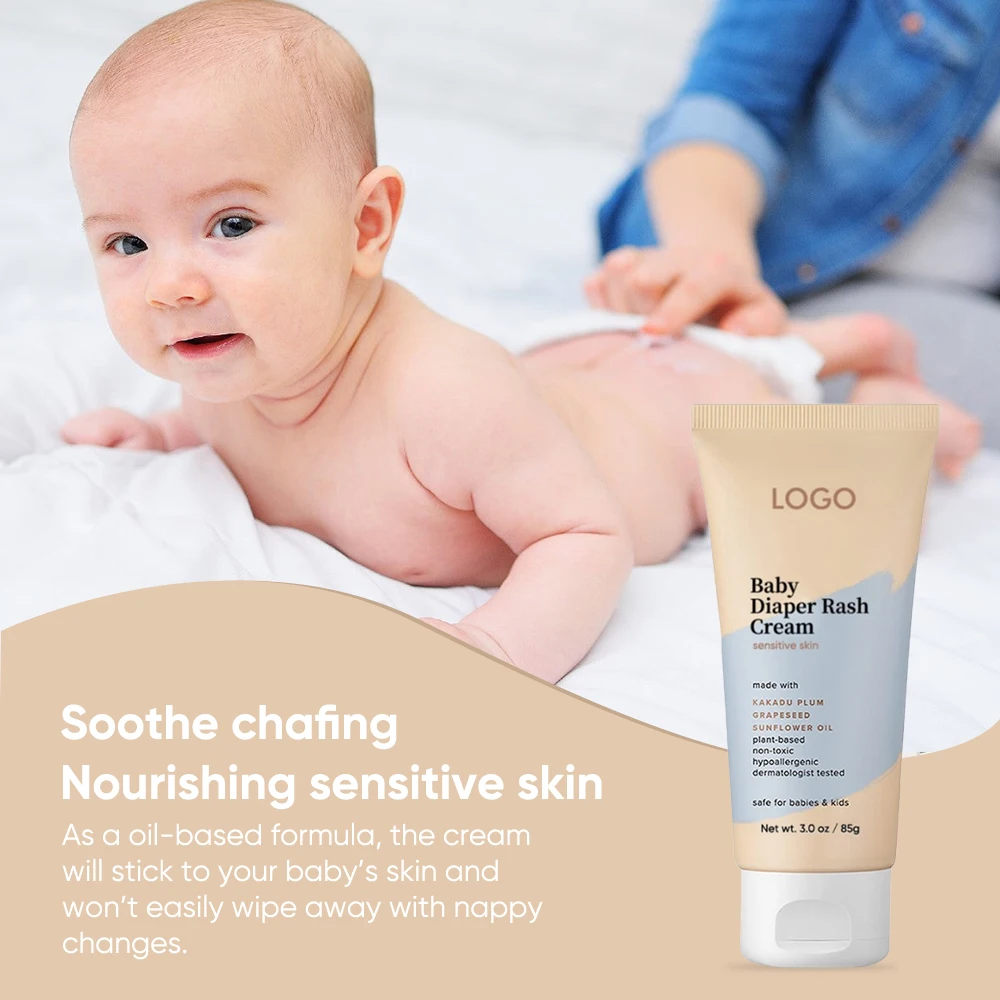 Oem Plant-Based Natural Organic Sunflower Seed Oil Shea Butter Hypoallergenic Soothing Diapering Lotion Baby Diaper Rash Cream