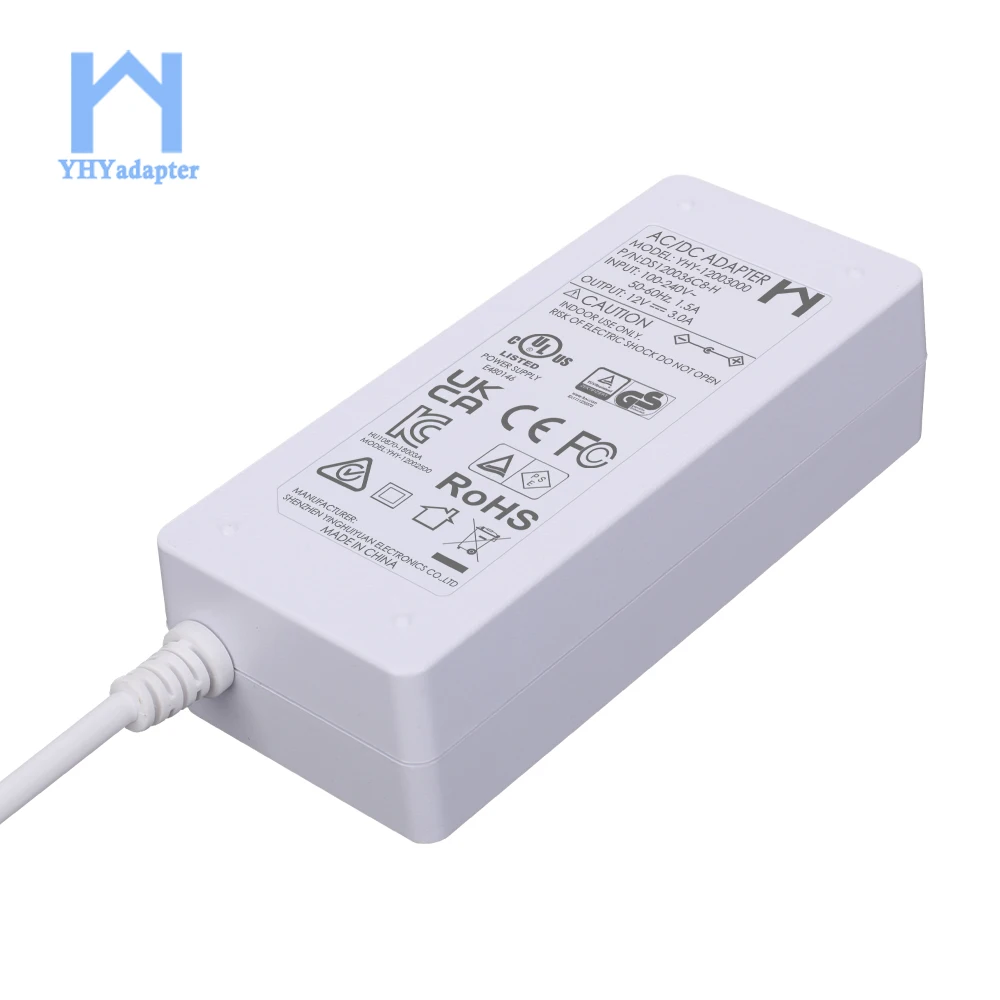 110v 220vac input 12vdc/3a output universal 12v 3a power adapter white 12v-3a kc approval 12 vdc 3 amp tv switching power supply
