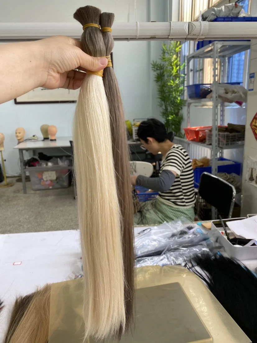 Wholesale Hair Vendors Virgin Bundles Russian Double Drawn Human Hair Braiding Hair Bulk