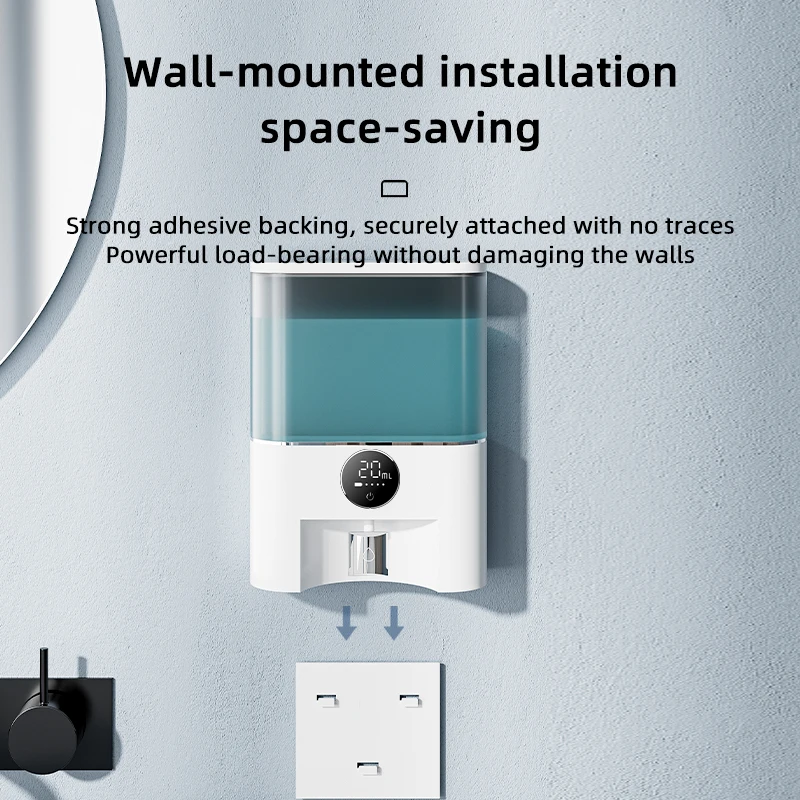 500ml Wall-Mounted Electric Water Dispenser Bottle Oral Hygiene Multi-Purpose Mouthwash Dispenser with Cups for Bathroom Use