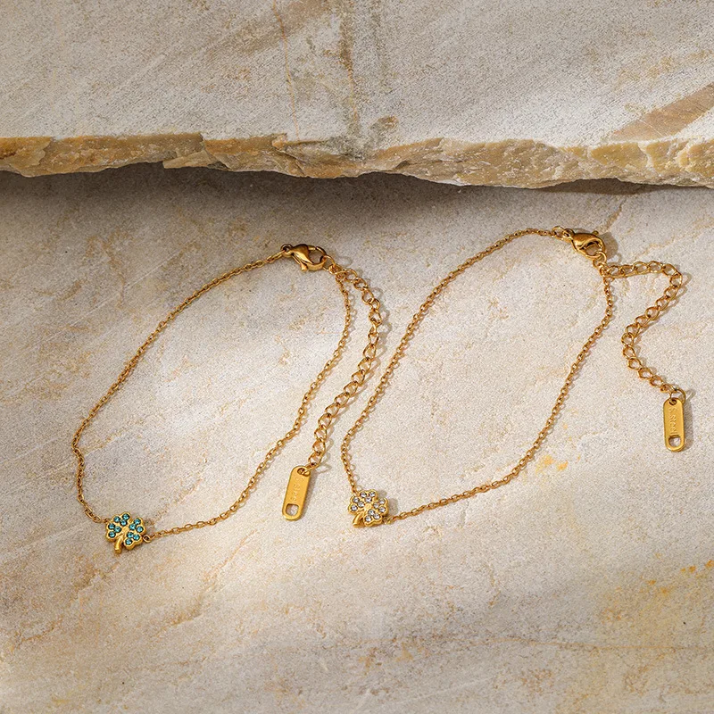 Оптовая продажа новые изящные модные женские браслеты из кленового листа и циркония позолоченные нержавеющей стали