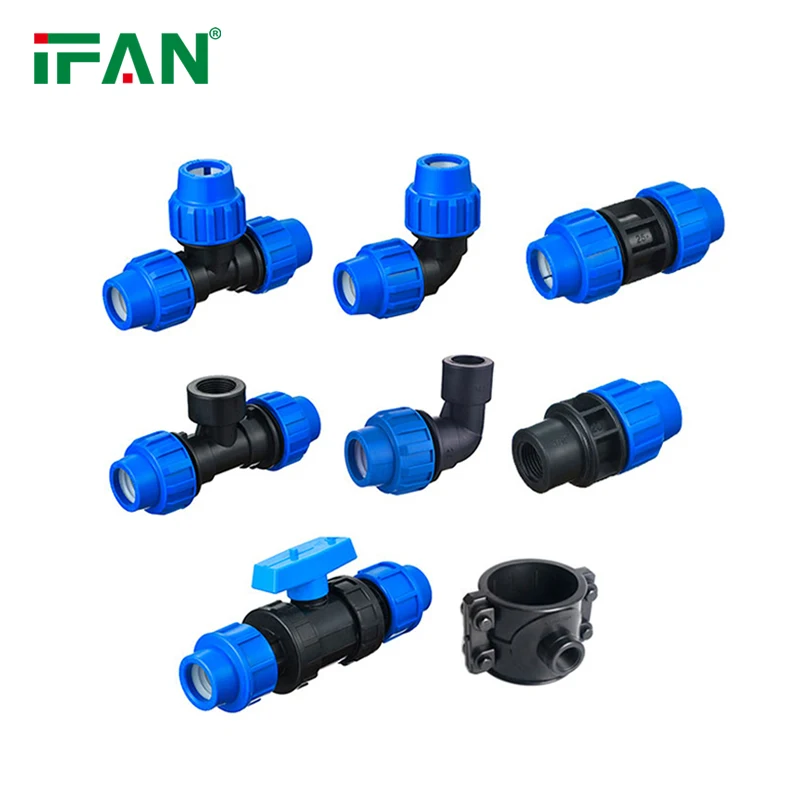 IFAN Manufacturer Poly Plumbing Fittings 16 mm Elbow Socket Union Irrigation Pipe HDPE Fittings