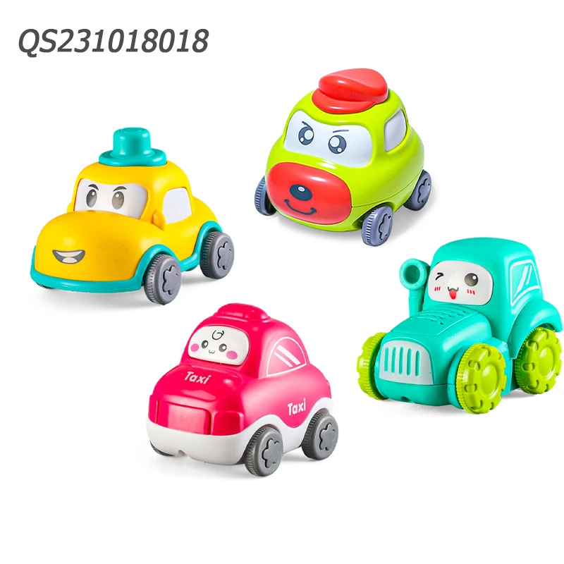 QS Low Price Kids Cartoon Military Series Inertial Car 4 Style Mixing Plastic Friction Vehicle Toys For Children Funny Gift