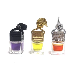5ml 8ml 10ml empty aromatherapy car fresher air diffuser glass bottle hanging with wooden caps in stock