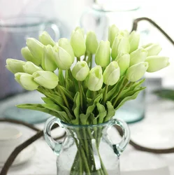 Wholesale Decoration Gift China Wedding Bouquet High Quality Faux Plants Flowers Decorative Artificial Latex Tulips Flower