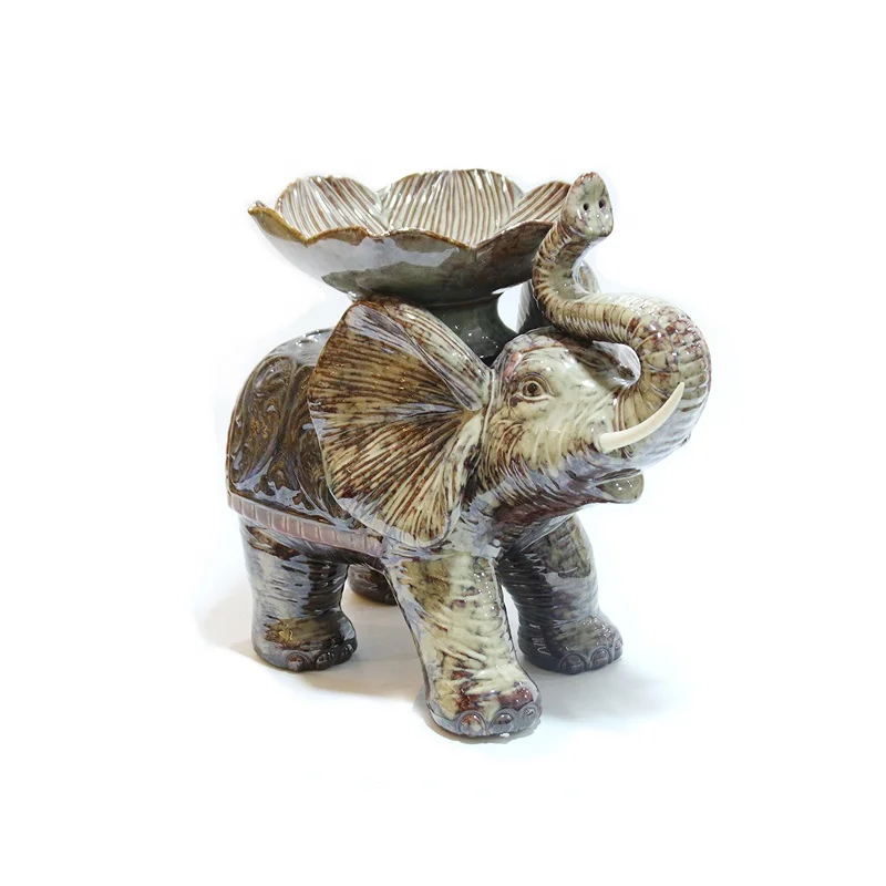 OEM Hot Sale Elephant Statues Figurine Shape Candy Ceramic Fruit Plate