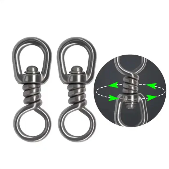 New Heavy Duty single Rolling Swivel stainless steel fishing snap swivel fishing tackle swivel