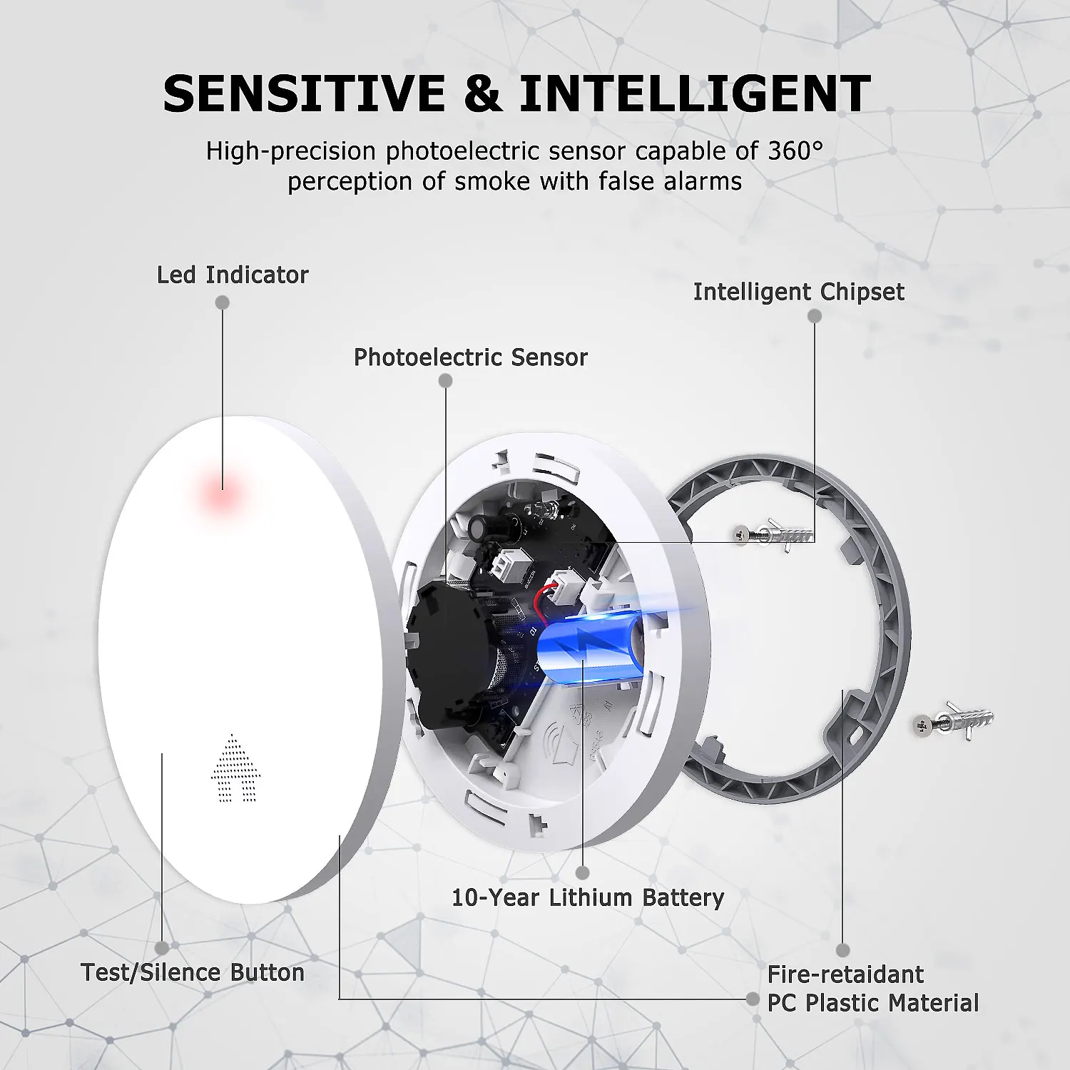 
Manufacture NF VDS Q Label GS546 Reddot design award 2019 winner fashional super slim 23mm ultra-thin thinest VDS smoke detector 