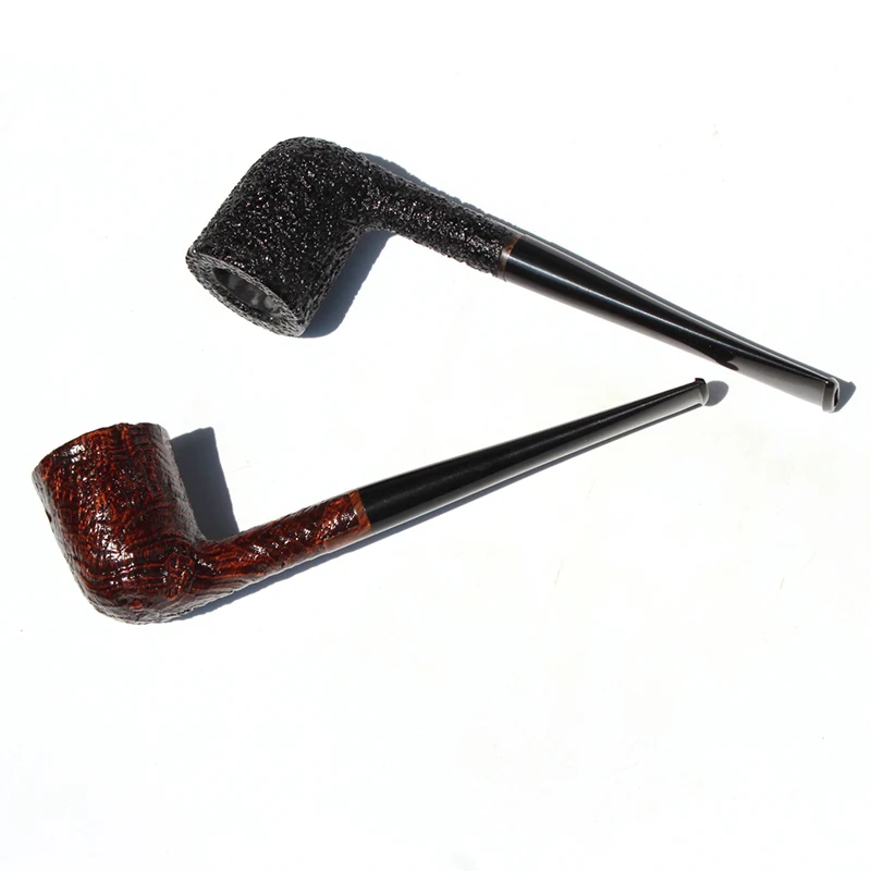 Briar Pipes Tobacco Smoking Pipe Carved/Sandblast  None Filter Straight Pipe Dublin Shape #L214