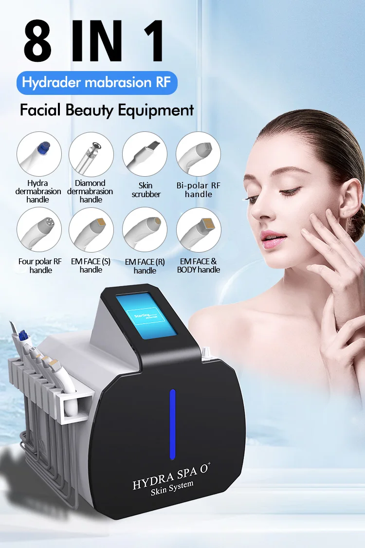 High Quality 8 In1 Dermabrasion Hydro Plasma Face Rf Oxygen Wrinkle Removal Eye Treatment Machine Available For Wholesale