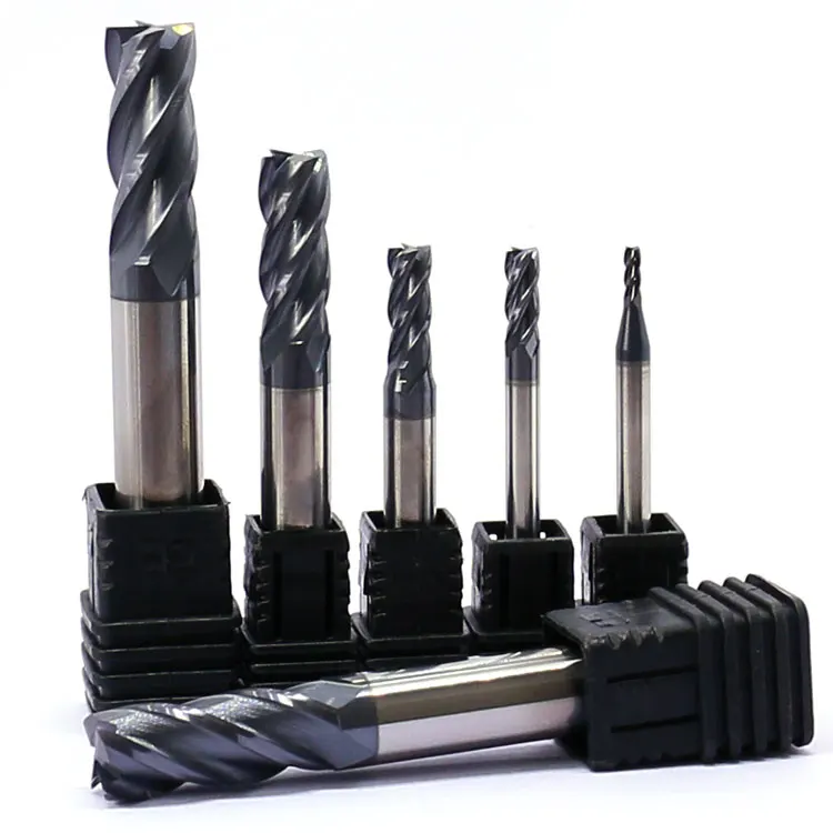 Amony Wholesale Price Solid Tungsten Carbide 4 Flutes Flat End Mills For Stainless Steel