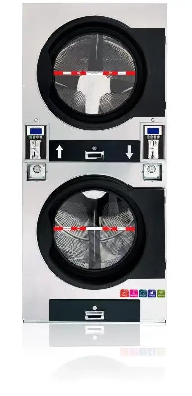 professional laundry used double stacked commercial washer and dryer coin laundry machine