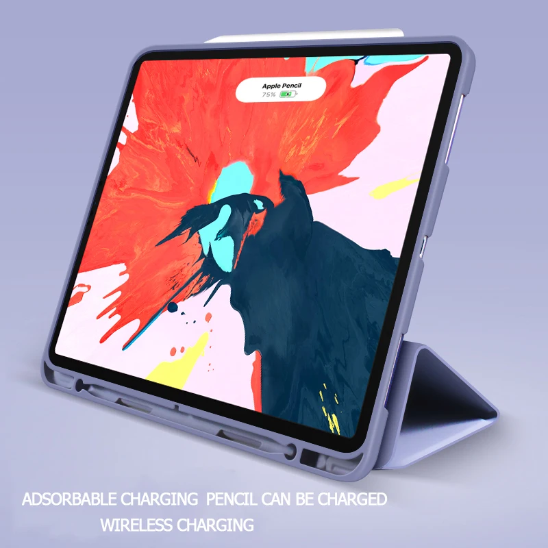 
2020 Pencil Holder Shockproof Funda Case Tablet Silicone Case for iPad Pro 11 12.9 10.5 9.7 Air 4 10.9 8th iPad 5 