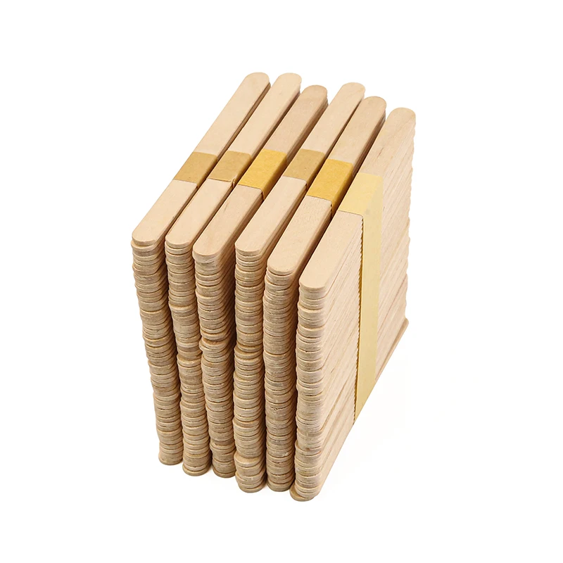 Eco-Friendly  114mm Wooden Ice Lolly Pop Sticks for Ice Cream round