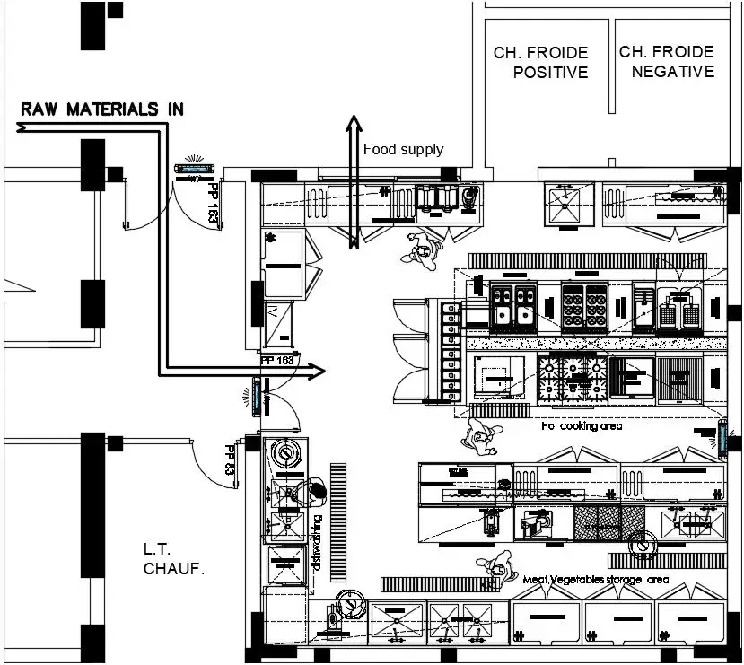 China professional commercial kitchen 3D design and CAD commercial kitchen layout design with restaurant solutions