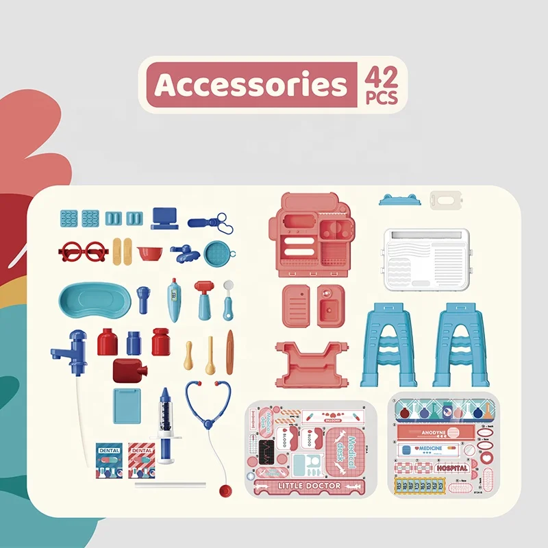 2021 DIY Doctor Toys Pretend Play Set Educational Medical Table Preschool House Plastic Spray Water For Kids