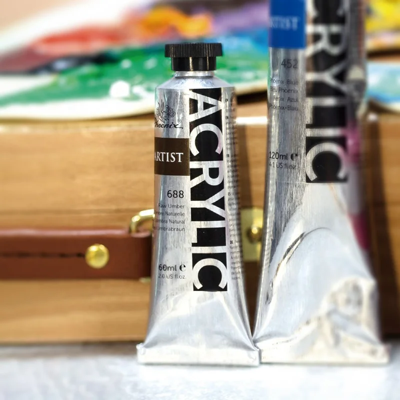 Phoenix Professional High Quality Bulk Quick Dry 60ml Artist Acrylic Paints Set