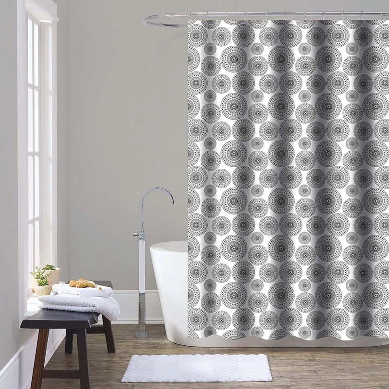 Hot sale Waterproof Fabric Shower Curtain Polyester Shower Curtain Bath Room Curtains