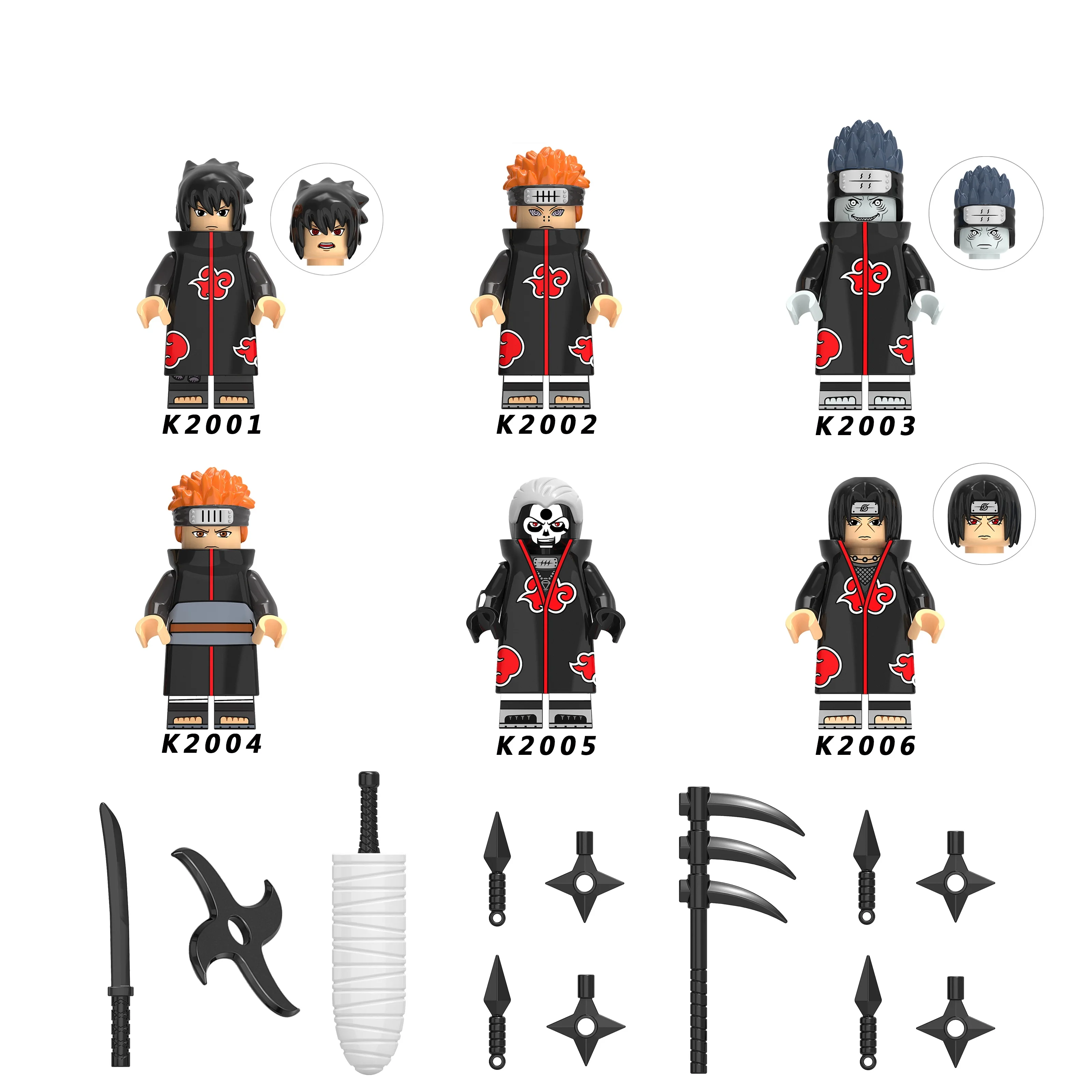 Anime  Yahiko Konan Uchiha Itachi Hoshigaki Kisame Madara Collection Mini Action Figures Building Blocks Kids Toys