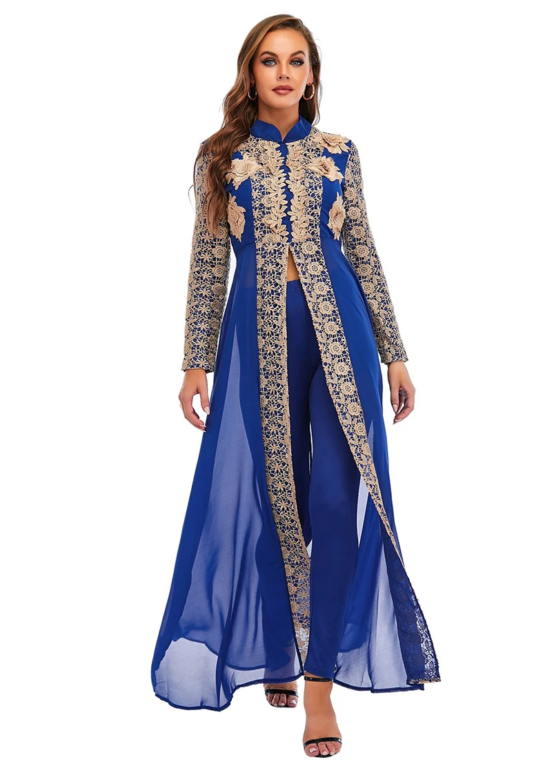 Modest Flower Chiffon Abaya Dress Beautiful Casual Dress for Women High Waist Islamic Abaya