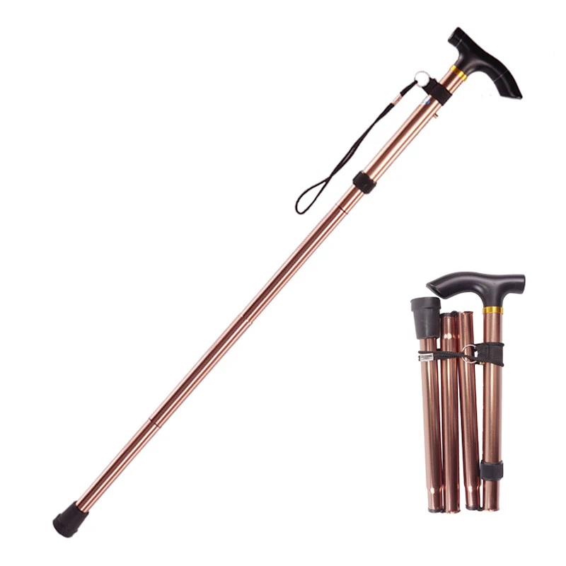 Ultra-Light Aluminum Alloy Telescopic Folding Trekking Mountain Climbing Walking Stick Cane