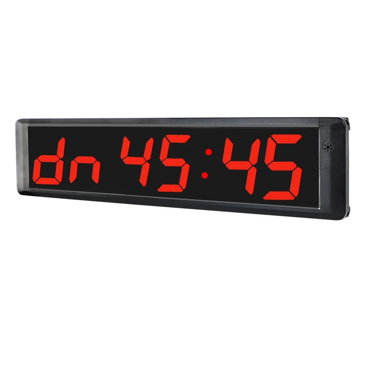 LED Digital Large Wall Mounted Black Rectangle Portable GYM Timer Tabata Workout Time
