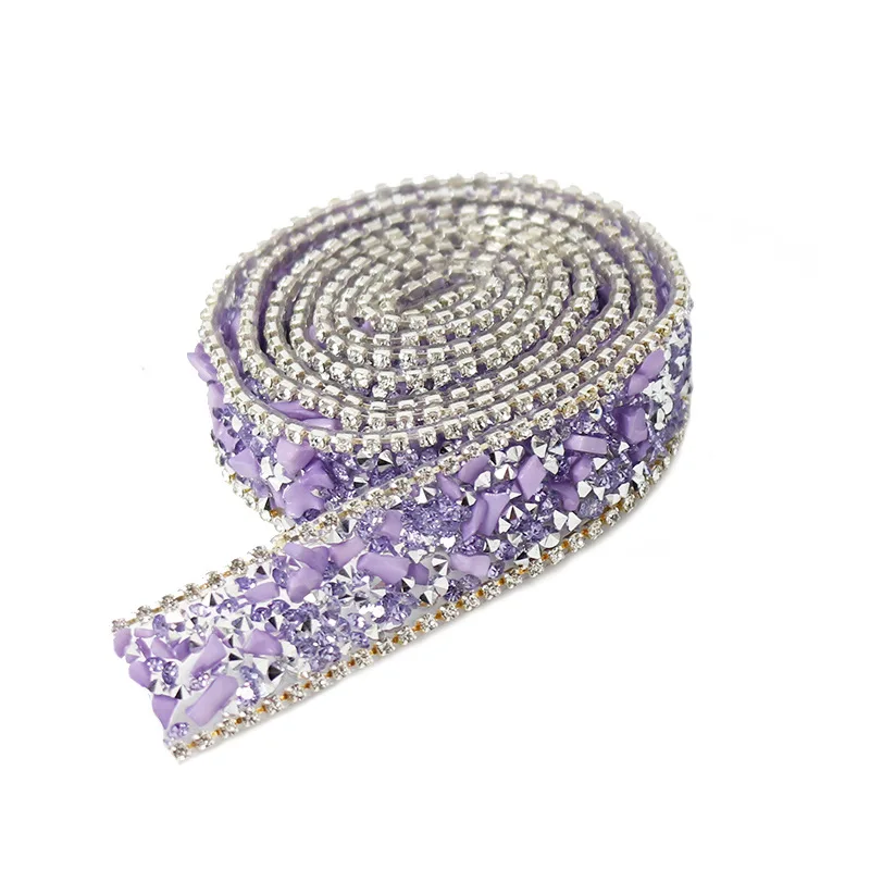New Design 2CM Direct Sales Hot Fix Rhinestones Tape Multi Size Resin Crystal Rhinestone Tape