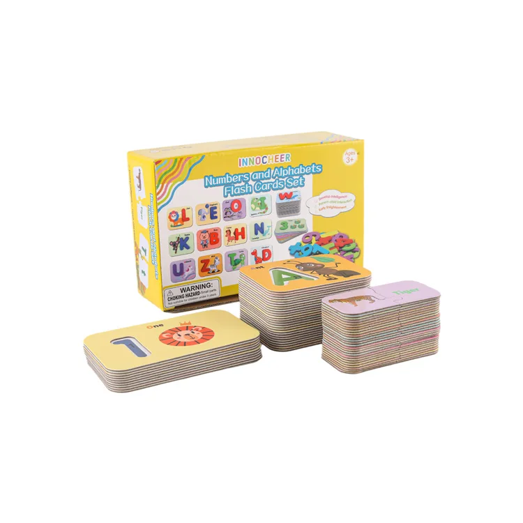 Environmentally friendly materials magnetic numbers and alphabet flash cards set