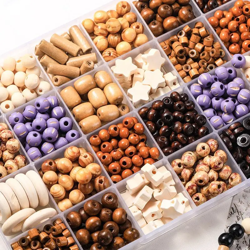 Hot selling vintage cute star wooden beads separated beads diy alphabet beads for necklace bracelet jewelry making