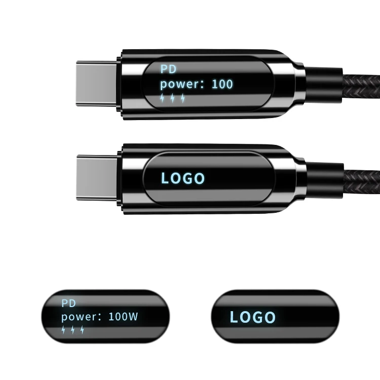 High Quality Intelligent Digital Display Type-C To Type C Fast Charging PD100W Cable Usb Cable Manufacturing For Android