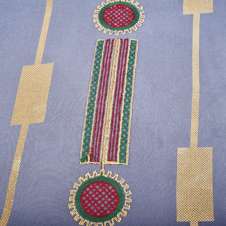 Shaoxing Textile Custom Design 100% Polyester Woven CEY Foil Printed Embroidery Fabric For Dress