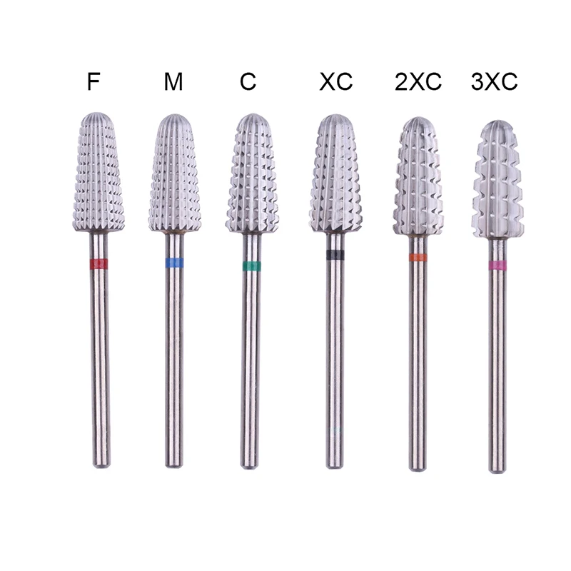 5 in 1 Nails Grinding Manicure Accessories Drill Tool Nail Electric File Silver Tungsten Carbide Nail Drill Bit Set