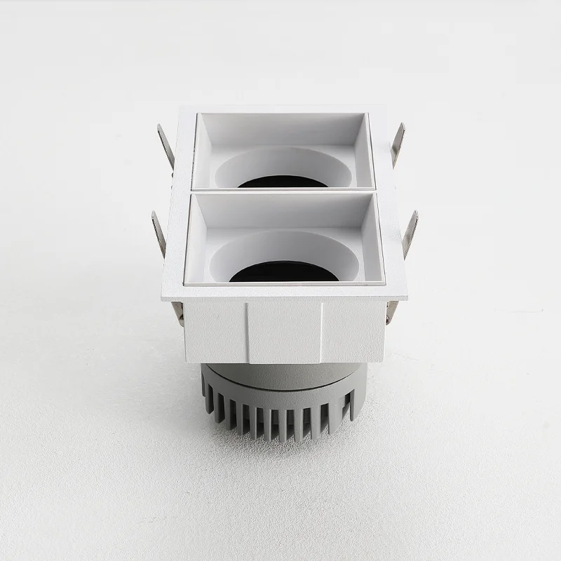Double Heads Square LED Downlight 2*10W LED Recessed Adjustable Downlight Spotlight Square Downlight