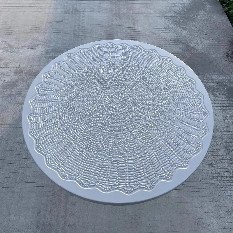 Luxury modern GRC cement table top metal base round Dining table for Home Living Room Furniture