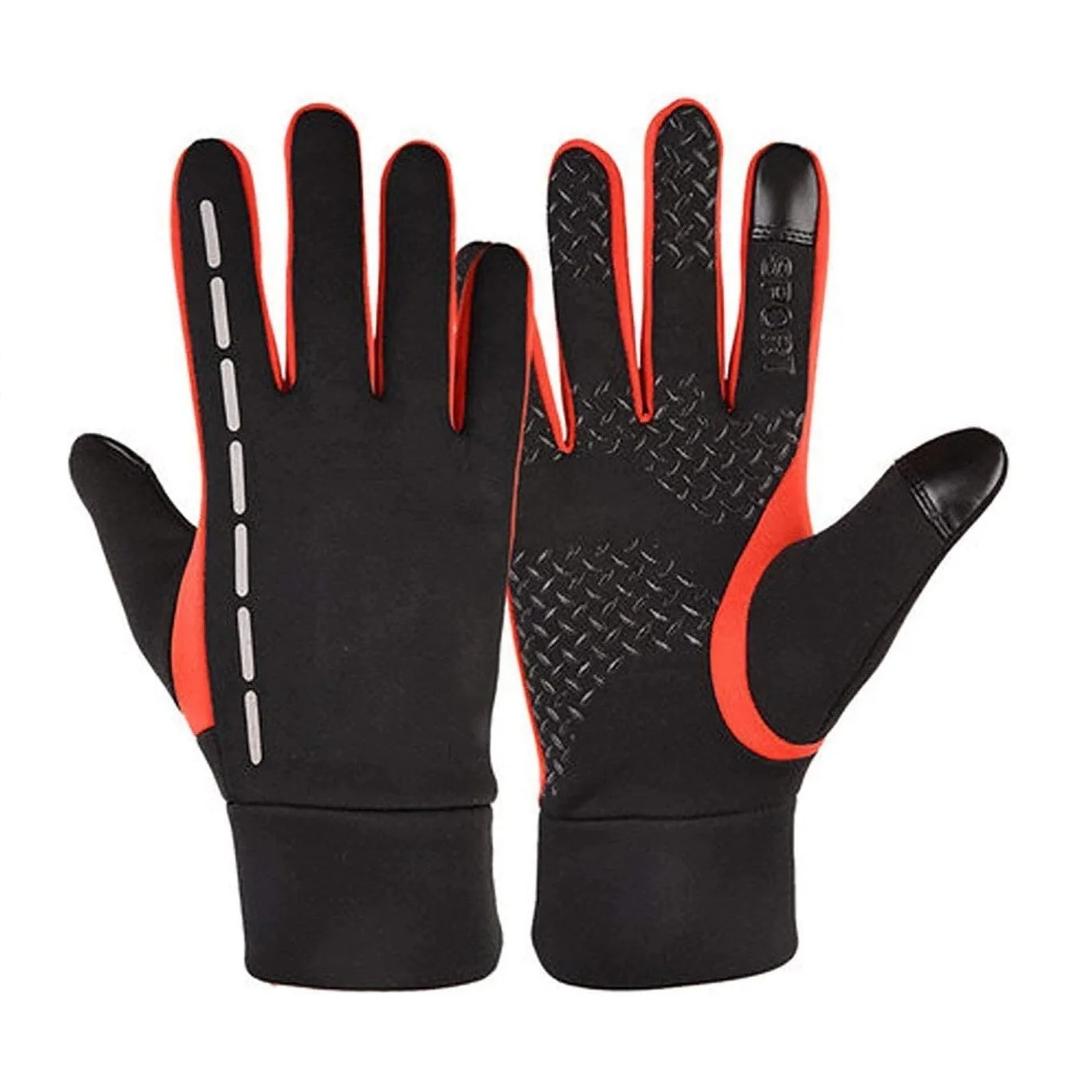 
Mens Running Gloves Black Touchscreen Gloves Power Stretch Lightweight Gloves 