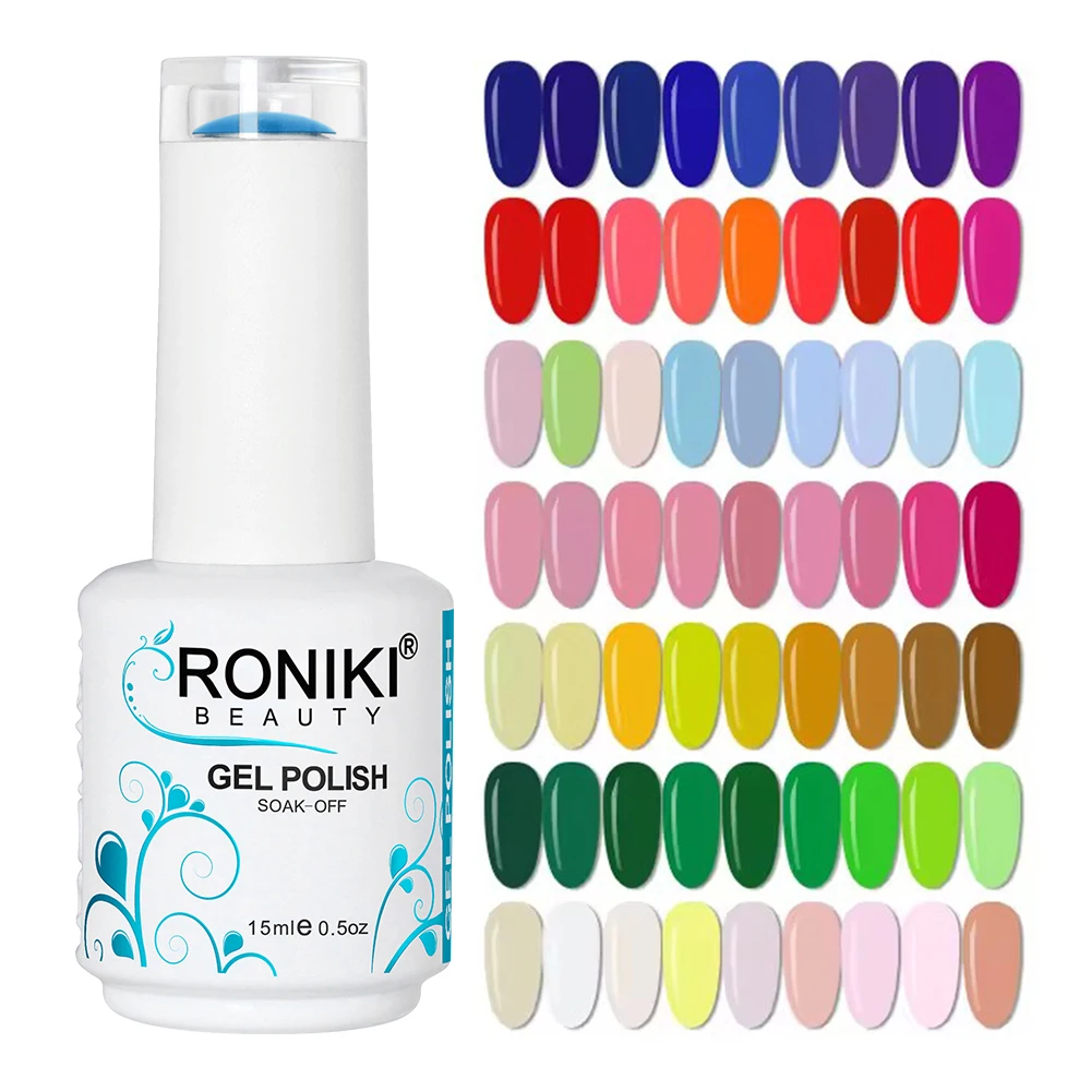 RONIKI Nail Gel Polish create your own brand Wholesale Colors Soak Off  UV Gel OEM Free HEMA Vegan Very Good Gel Nail Polish