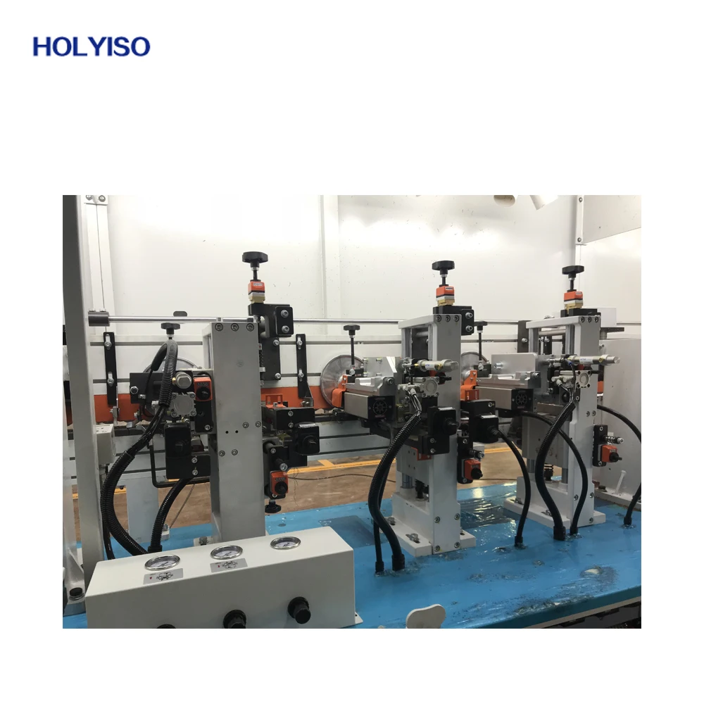 HOLYISO Automatic J Type X Type C Type 45 degree mdf pvc board soft-forming edge banding machine For furniture manufacturer