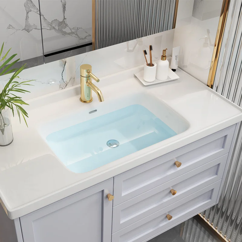 CBMmart Commercial Bathroom Set Bathroom PVC Wrapped Vinyl Bath Vanity