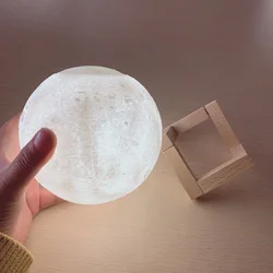 Rechargeable Battery Operated Decorative Mist Humidifiers, Portable Round 3D Moon Lamp Humidifier Essential Oil Diffuser 880ml